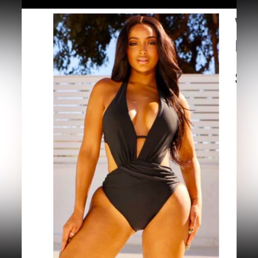 Black one piece swimsuit